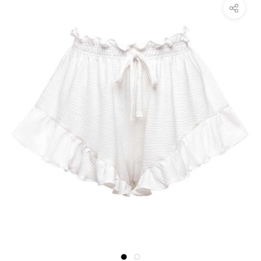 IN SEARCH OF MONTCE White ruffle shorts